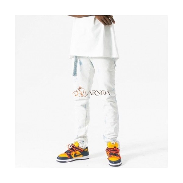 ✨Off-white 2021 Mens Logo Denim Jeans - 오프화이트 2021 남성 로고 데님 청바지 Off0685x.Size(29 - 40).화이트