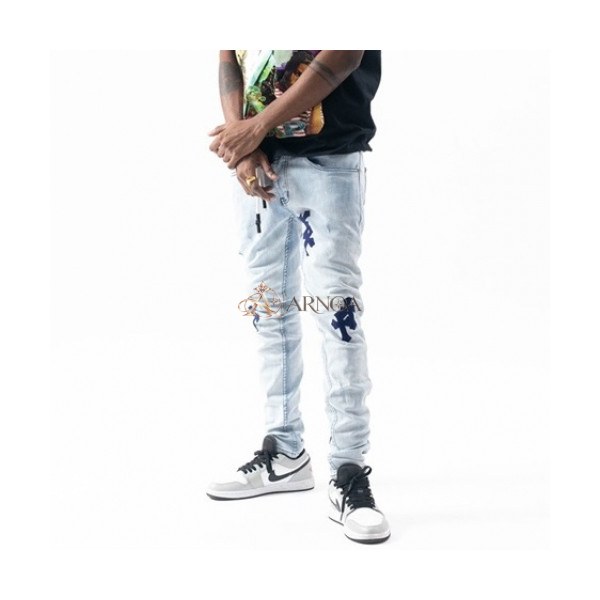 ✨[오프화이트]Off-white 2021 Mens Logo Denim Jeans - 오프화이트 2021 남성 로고 데님 청바지 Off0666x.Size(29 - 40).블루