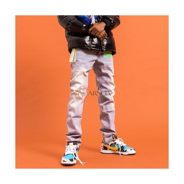 ✨[오프화이트]Off-white 2021 Mens Logo Denim Jeans - 오프화이트 2021 남성 로고 데님 청바지 Off0664x.Size(29 - 40).블루