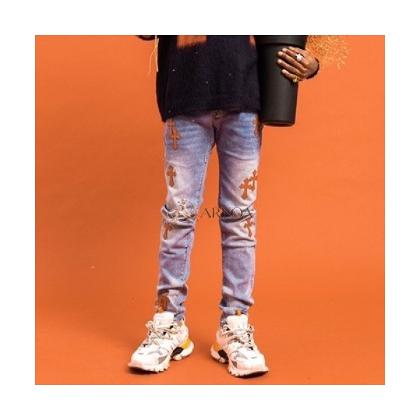 ✨[오프화이트]Off-white 2021 Mens Logo Denim Jeans - 오프화이트 2021 남성 로고 데님 청바지 Off0662x.Size(29 - 40).블루