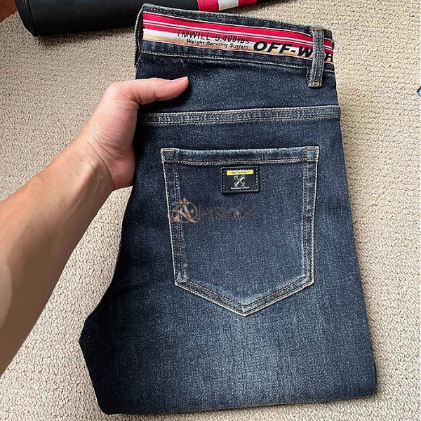 ✨[오프화이트]Off-white 2024 Mens Logo Denim Jeans - 오프화이트 2024 남성 로고 데님 청바지 Off0657x.Size(29 - 40).블루