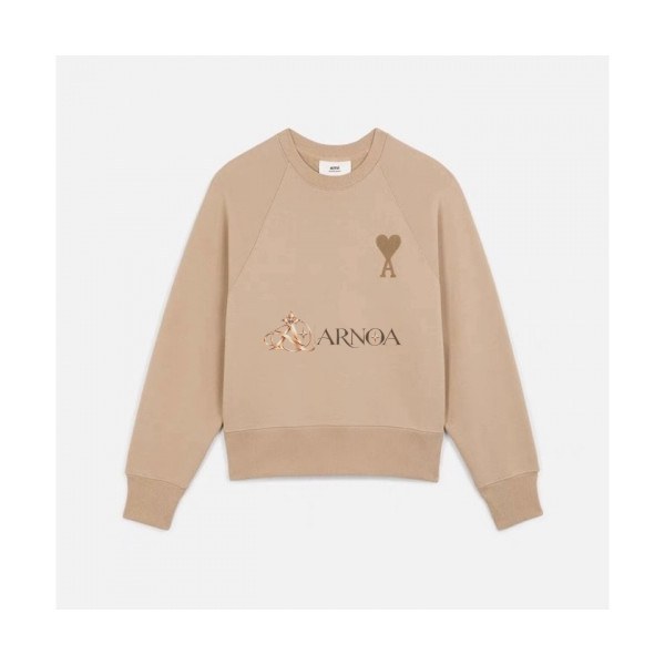 ✨Ami Womens Logo Casual Cotton Man-to-man Camel - 아미 2021 여성 로고 코튼 맨투맨 Ami0242x Size(s - l) 카멜