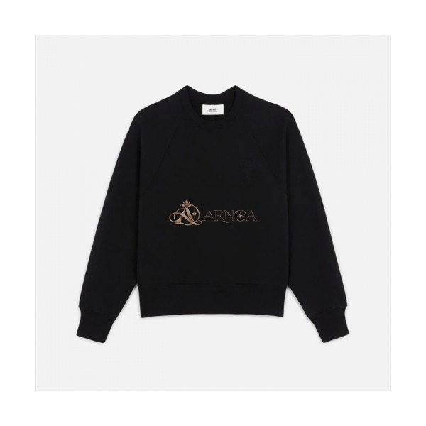 ✨Ami Womens Logo Casual Cotton Man-to-man Black - 아미 2021 여성 로고 코튼 맨투맨 Ami0240x Size(s - l) 블랙