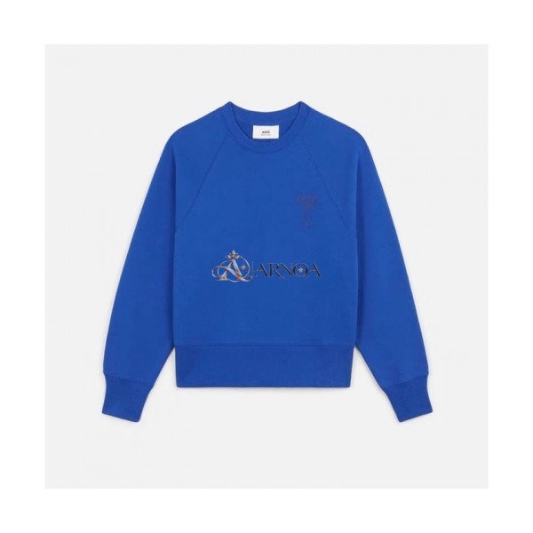 ✨Ami Womens Logo Casual Cotton Man-to-man Blue - 아미 2021 여성 로고 코튼 맨투맨 Ami0239x Size(s - l) 블루