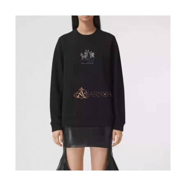 ✨Burberry Mm/Wm Logo Casual Cotton Tshirts Black - 버버리 2021 남/녀 로고 캐쥬얼 코튼 맨투맨 Bur04192x Size(xs - xl) 블랙