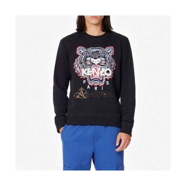 ✨[겐조]Kenzo 2019 Mm/Wm Signature Tiger Cotton Tshirts - 겐조 2019 남자 시그니처 타이거 코튼 맨투맨 Ken0115x.Size(m - 2xl).블랙