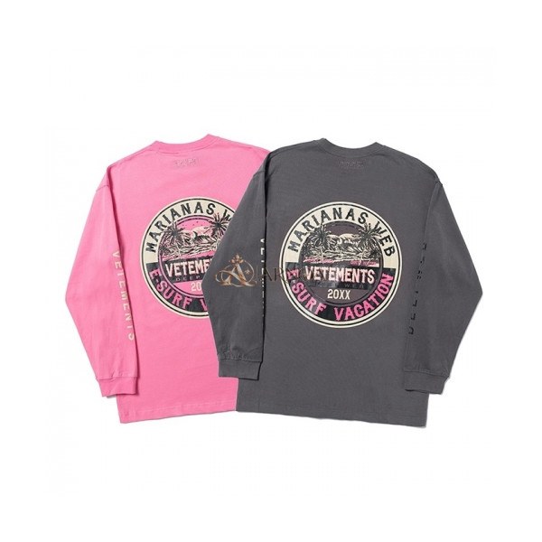 ✨[베트멍]Vetements 2020 Mm/Wm Light Reflection Logo Cotton Man-to-man - 베트멍 2020 남자 로고 코튼 오버사이즈 맨투맨 Sto0063x.Size(s - xl).핑크