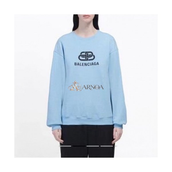 ✨[발렌시아가]Balenciaga 2020 Mens Logo Crew-neck Cotton Oversize Tshirts - 발렌시아가 2020 남성 로고 크루넥 코튼 오버사이즈 맨투맨 Bal0542x.Size(xs - l).블루