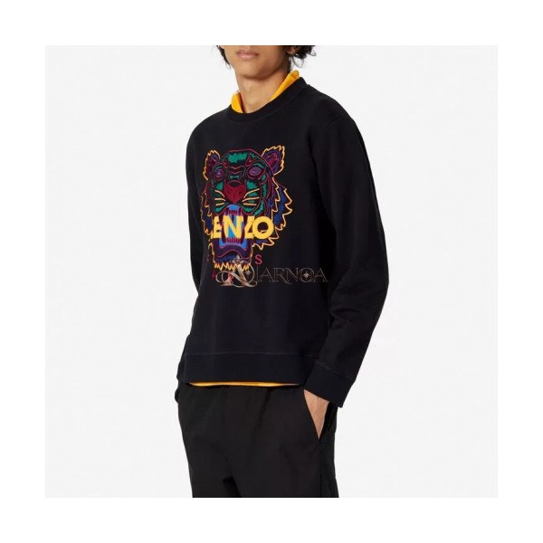 ✨Kenzo Mens Black Sweatshirts - 겐조 남성 타이거 맨투맨 Ken76x