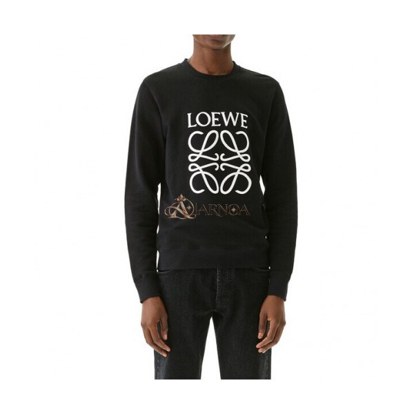 ✨[로에베]Loewe 2019 Mens Logo Crew-neck Cotton Man-to-man - 로에베 2019 남성 로고 크루넥 코튼 맨투맨 Loe0131x.Size(s - xl).블랙