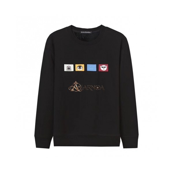 ✨Acne 2019 Mm/Wm Logo Cotton Man-to-man - 아크네 2019 남자 로고 코튼 맨투맨 Acn0025x.Size(m - 2xl).블랙