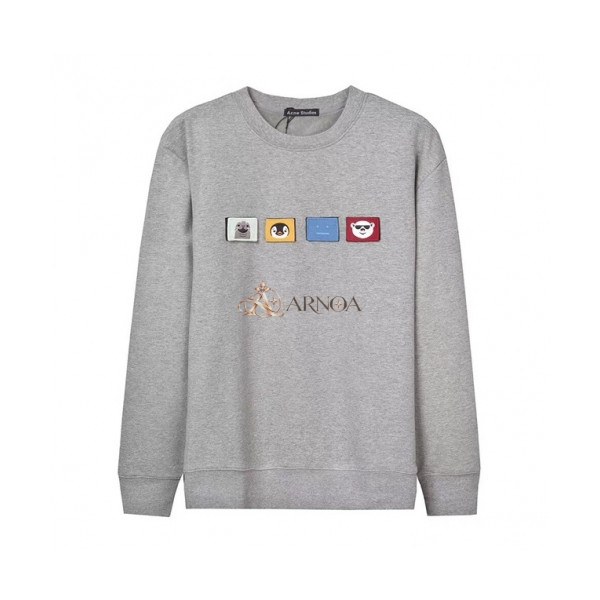 ✨Acne 2019 Mm/Wm Logo Cotton Man-to-man - 아크네 2019 남자 로고 코튼 맨투맨 Acn0024x.Size(m - 2xl).그레이