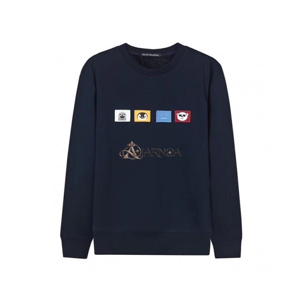✨Acne 2019 Mm/Wm Logo Cotton Man-to-man - 아크네 2019 남자 로고 코튼 맨투맨 Acn0023x.Size(m - 2xl).네이비