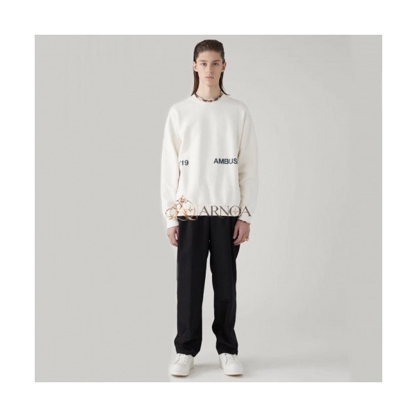 ✨Ambush 2019 Mm/Wm Logo Casual Cotton Man-to-man - 앰부시 2019 남자 로고 캐쥬얼 코튼 맨투맨 Amb0020x.Size(s - xl).아이보리