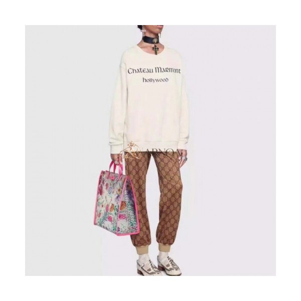 ✨Gucci 2019 Ladies Holly Wood Man-to-man T-shirt - 구찌 holly Wood 여성 맨투맨 티셔츠 Guc0516x.Size(S - L)베이지