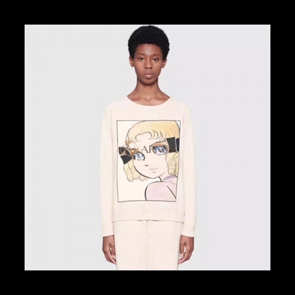 ✨Gucci 2018 animation Cotton Tee - 구찌 18FW 에니메이션 맨투맨 Guc0387x .Size(S - L)크림
