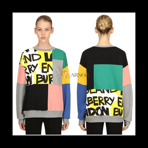 ✨Burberry 2018 Multi-logo Cotton Tee - 버버리 멀티로고 맨투맨 Bur0278.Size(m - xl)그레이